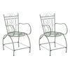 Clp Set De 2 Sillas De Jardín Sheela Metal Verde Antiguo 60x48x88 Cm