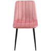 Clp Set De 4 Sillas De Salón Dijon En Tela O Terciopelo Rosado 53x45x88 Cm