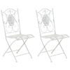 Clp Pack De 2 Sillas De Jardín Sibell Plegables Metal Blanco Antiguo 49x42x91.5 Cm