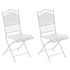 Clp Pack De 2 Sillas De Terraza Kiran Plegables Metal Blanco Antiguo 50x41x91 Cm