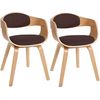 Clp Set De 2 Sillas De Comedor Kingston De Tela Y Madera Natural/marrón 46x49x73 Cm