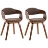 Clp Set De 2 Sillas De Comedor Kingston De Tela Y Madera Nogal/marrón 46x49x73 Cm