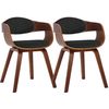 Clp Set De 2 Sillas De Comedor Kingston De Tela Y Madera Nogal/negro 46x49x73 Cm