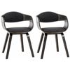 Clp Set De 2 Sillas De Comedor Kingston De Tela Y Madera Gris/gris Oscuro 46x49x73 Cm