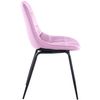 Clp Silla De Comedor Tom En Tela O Polipiel Simil Cuero Rosado 52x46x82 Cm