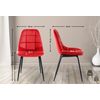 Clp Silla De Comedor Tom En Tela O Polipiel Simil Cuero Rojo 52x46x82 Cm