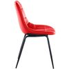 Clp Silla De Comedor Tom En Tela O Polipiel Simil Cuero Rojo 52x46x82 Cm