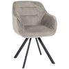 Clp Silla De Comedor Russel Terciopelo Gris 63x57x90 Cm