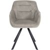 Clp Silla De Comedor Russel Terciopelo Gris 63x57x90 Cm