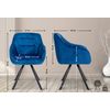 Clp Silla De Comedor Russel Terciopelo Azul 63x57x90 Cm