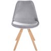 Clp Silla De Salón Sofia Tapizada En Terciopelo Gris Claro 54x48x81 Cm