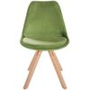 Clp Silla De Salón Sofia Tapizada En Terciopelo Verde Claro 54x48x81 Cm