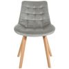 Clp Silla De Comedor Brook En Terciopelo Gris 63x54x84 Cm