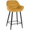 Clp Taburete De Bar Gibson 76 De Terciopelo Amarillo 57.5x54x Cm