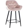 Clp Taburete De Bar Gibson 76 De Terciopelo Rosado 57.5x54x Cm