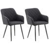 Clp Set De 2 Sillas De Comedor Shila Tela Negro 44x47x84 Cm