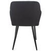 Clp Set De 2 Sillas De Comedor Shila Tela Negro 44x47x84 Cm