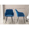 Clp Set De 2 Sillas De Comedor Shila Terciopelo Azul 44x47x84 Cm