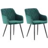 Clp Set De 2 Sillas De Comedor Shila Terciopelo Verde 44x47x84 Cm