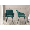 Clp Set De 2 Sillas De Comedor Shila Terciopelo Verde 44x47x84 Cm