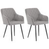 Clp Set De 2 Sillas De Comedor Shila Terciopelo Gris 44x47x84 Cm