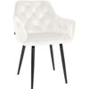 Clp Silla De Comedor Stanley En Terciopelo Crema 62x59x82 Cm