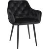 Clp Silla De Comedor Stanley En Terciopelo Negro 62x59x82 Cm