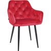 Clp Silla De Comedor Stanley En Terciopelo Rojo 62x59x82 Cm