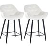 Clp Set De 2 Taburetes De Bar Gibson 76 De Terciopelo Blanco Crema 57.5x54x Cm