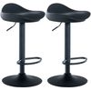 Clp Set De 2 Taburetes De Bar Alisson En Polipiel Simil Cuero Negro 40x39x66 Cm