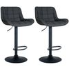 Clp Set De 2 Taburetes De Bar Tover Simil Cuero Negro 54x48x Cm