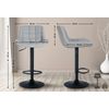 Clp Set De 2 Taburetes De Bar Tover Simil Cuero Gris 54x48x Cm