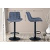 Clp Set De 2 Taburetes De Bar Tover Tela Azul 54x48x Cm