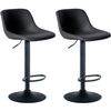 Clp Set De 2 Taburetes De Bar Loft Simil Cuero Negro 49x43x Cm