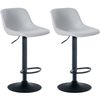 Clp Set De 2 Taburetes De Bar Loft Simil Cuero Gris 49x43x Cm