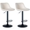 Clp Set De 2 Taburetes De Bar Loft Terciopelo Crema 49x43x Cm