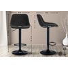 Clp Set De 2 Taburetes De Bar Loft Tela Negro 49x43x Cm