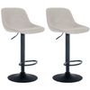 Clp Set De 2 Taburetes De Bar Loft Tela Crema 49x43x Cm