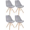 Clp Pack De 4 Sillas De Salón Sofia En Terciopelo Gris Claro 54x48x81 Cm