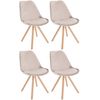 Clp Pack De 4 Sillas De Salón Sofia En Terciopelo Beige 54x48x81 Cm