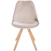 Clp Pack De 4 Sillas De Salón Sofia En Terciopelo Beige 54x48x81 Cm