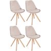 Clp Pack De 4 Sillas De Salón Sofia En Terciopelo Beige 54x48x81 Cm