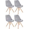 Clp Pack De 4 Sillas De Salón Sofia En Terciopelo Gris Claro 54x48x81 Cm