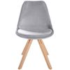 Clp Pack De 4 Sillas De Salón Sofia En Terciopelo Gris Claro 54x48x81 Cm