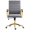 Clp Silla De Oficina Havanna En Polipiel Simil Cuero Gris 59x57x99 Cm