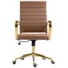 Clp Silla De Oficina Havanna En Polipiel Simil Cuero Marrón Claro 59x57x99 Cm