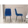 Clp Silla De Comedor Antibes En Tela Azul 55x45x84 Cm