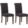 Clp Set De 2 Sillas De Comedor Lisburn En Tela O Terciopelo Negro 63x45x98 Cm