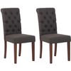 Clp Set De 2 Sillas De Comedor Lisburn En Tela O Terciopelo Gris Oscuro 63x45x98 Cm