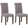 Clp Set De 2 Sillas De Comedor Lisburn En Tela O Terciopelo Gris 63x45x98 Cm